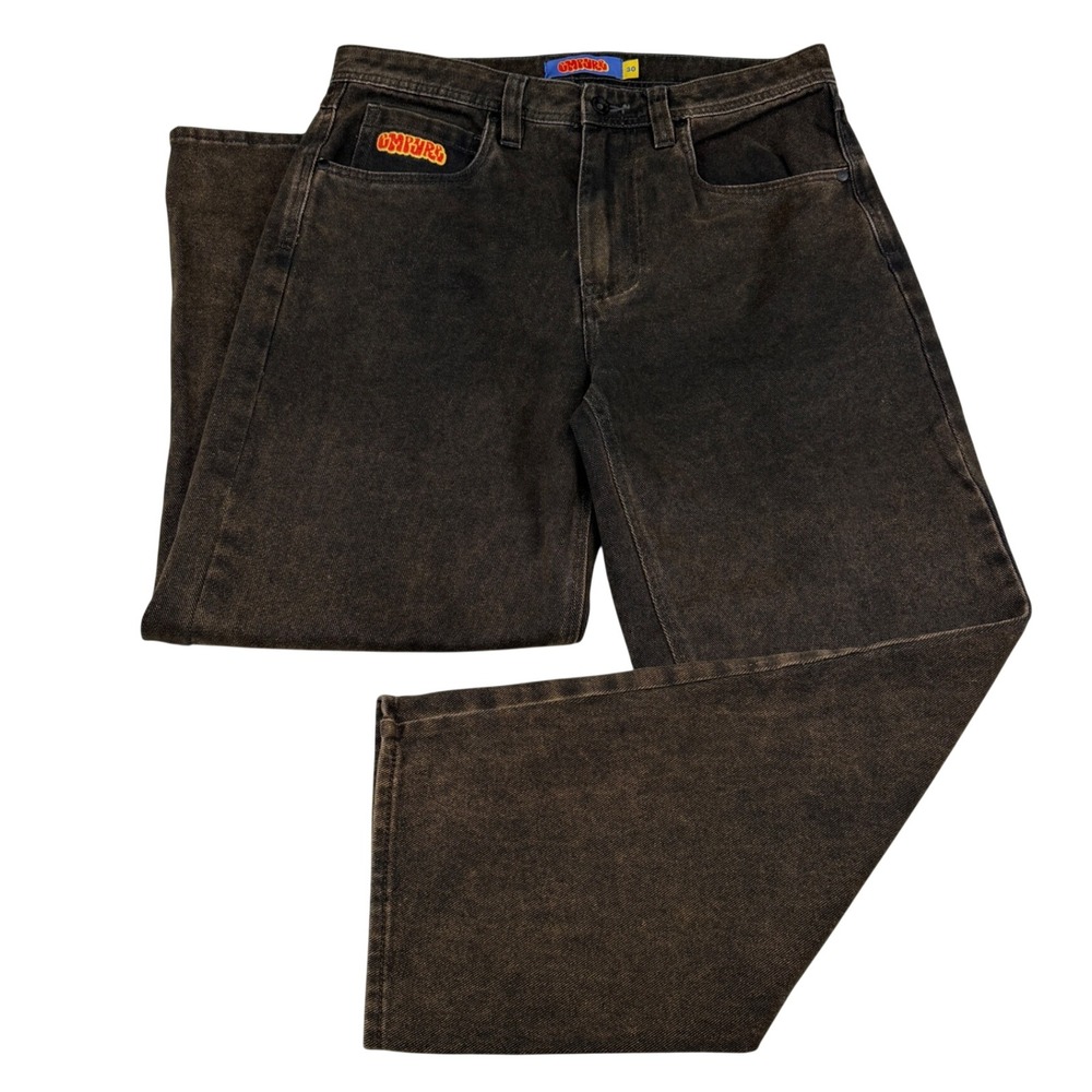 Empyre Mens Y2K Brown Wash Loose Fit Baggy Skate Jeans Size 30X29 Streetwear